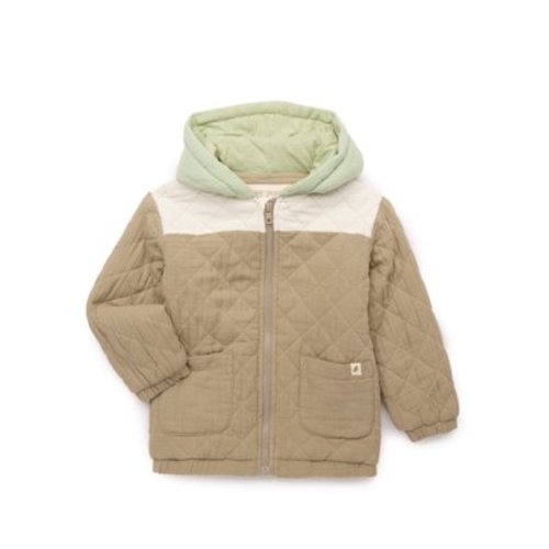 easy-peasy Toddler Boys Quilted Gauze Hooded Zip-Up Jacket, Sizes 18M-5T