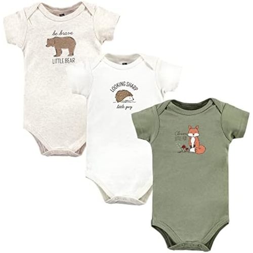 Hudson Baby Unisex Baby Cotton Bodysuits, Forest Fox, 9-12 Months