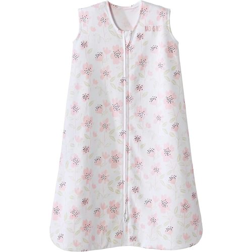 HALO SleepSack, 100% Cotton Wearable Blanket, Swaddle Transition Sleeping Bag, TOG 0.5, Wildflower Blush, Medium, 6-12 Months