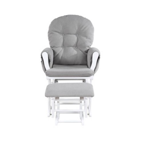 Suite Bebe Mason Glider and Ottoman - White/Oyster