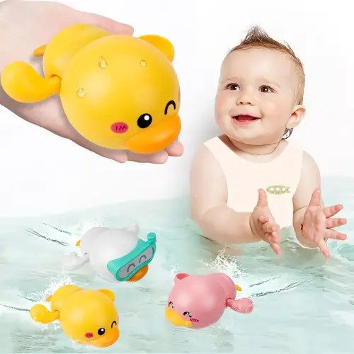 2024 Upgraded Bath Toys, 3 Pack Cute Swimming Duck Baby Bath Toys for Toddler 1-3, Water Pool Floating Wind Up Toys for 1 Year Old Boy Girl Gifts, Infant Toddlers Kids Bathtub Toys