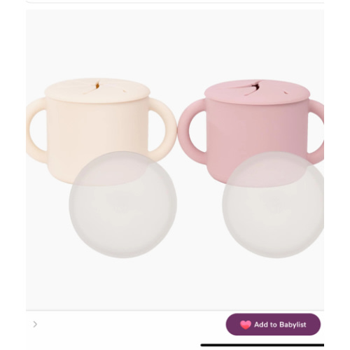 WeeSprout | Baby and Toddler Snack Cups Silicone with Lids | 2 Pack