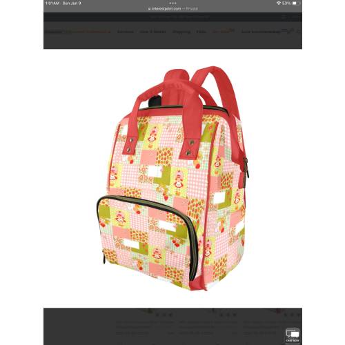 Strawberry patchwork *80's vibes* diaper bag*baby bag*travel bag*custom bag*you design custom bag*baby shower gift*heavy duty