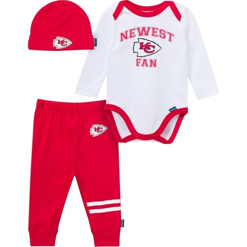 Gerber NFL baby-boys 3-piece Onesie Bodysuit, Active Pant and Cap Set