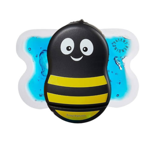 Buzzy - Personal Vibrating Ice Pack - As Seen On Shark Tank - Pain Relief for Shots, IVF, Insulin, Treatments, Vaccines - at Home First Aid - Solution to Reduce Needle Pain & Fear - Striped