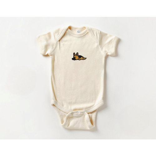 German Shepherd Embroidered Patch Baby infant bodysuit, baby boy, girl, unisex clothing, baby shower, pregnancy gift