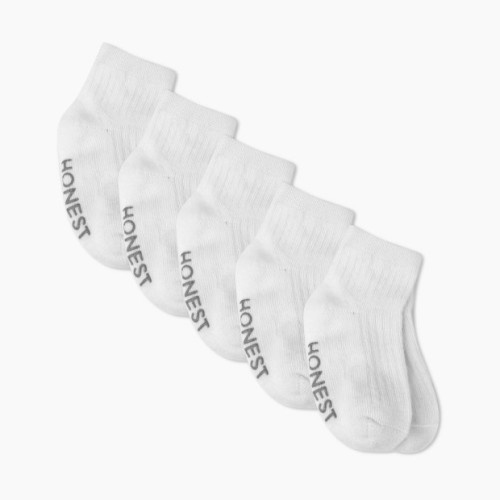 Honest Baby Clothing 5-Pack Socks - White, 0-6 M
