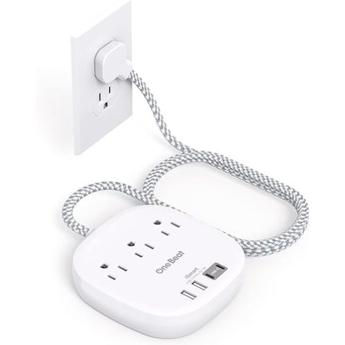 Travel Essentials, 22.5W/4.5A Flat Plug Power Strip, 6 Ft Extension Cord