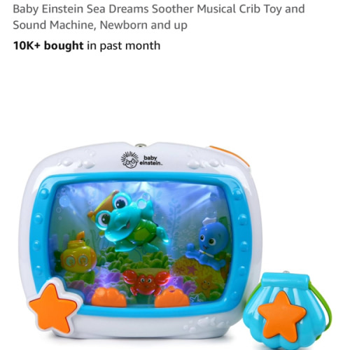 Baby Einstein Sea Dreams Soother Musical Crib Toy and Sound Machine, Newborn and up