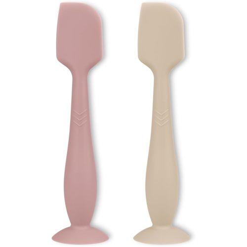 Diaper Cream Applicator Set - Soft Silicone Baby Butt Brush with Suction Base, Baby Butt Spatula, Full Size - Newborn Baby Essentials (2Packs-Sand/Blush)