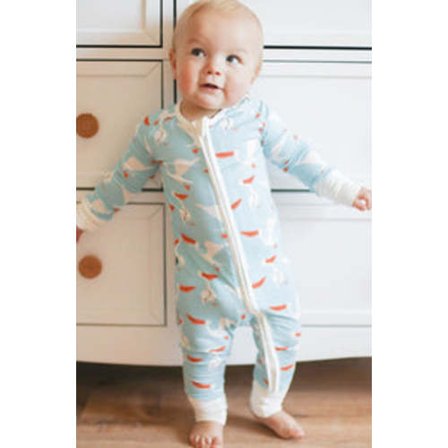 Zipper Baby Pajamas | Super Soft Viscose Bamboo | Pelican Print | Free Shipping >$50 – Southern Slumber