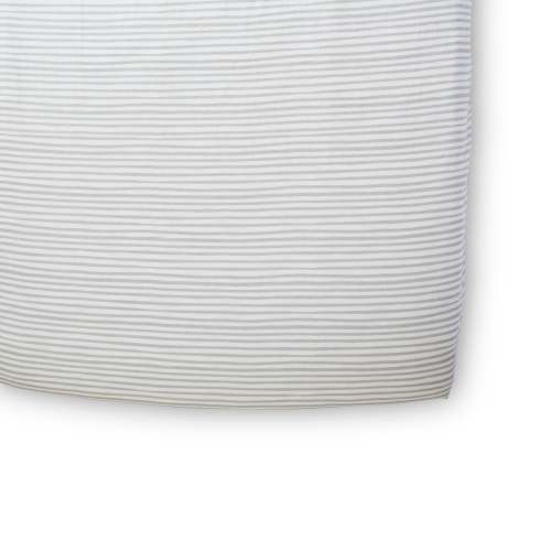 Striped Crib Sheet Stripes Away Pebble Grey