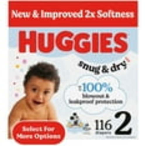 Huggies Snug & Dry Baby Diapers, Size 2 (12-18 lbs), 116 Ct (Select for More)