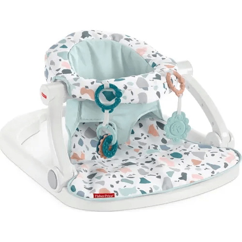 Fisher-Price Portable Baby Chair Sit-Me-Up Floor Seat With Developmental Toys & Machine Washable Seat Pad, Pacific Pebble
