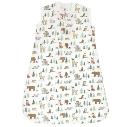 Hudson Baby Infant Boy Premium Quilted Sleeveless Sleeping Bag and Wearable Blanket, Forest Animals