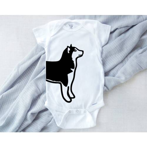 Husky Malamute Baby Bodysuit // Dog Series