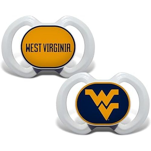 BabyFanatic Pacifier 2-Pack - NCAA West Virginia Mountaineers - Officially Licensed League Gear