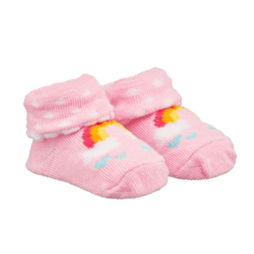 Swiggles Pink Rainbow Infant Booties, 0-12 Months, 1 Pair