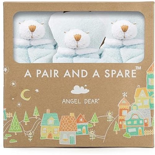 Angel Dear Three of A Kind Blankie, Blue Bear