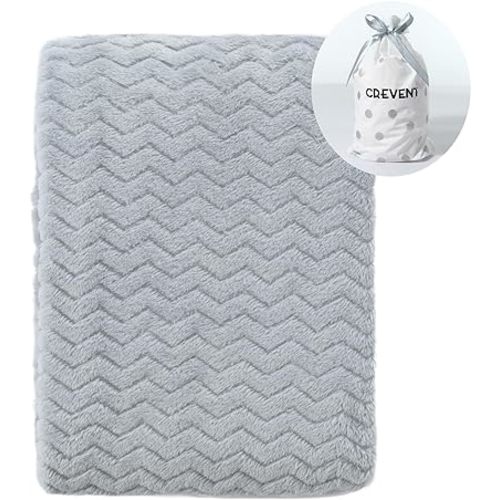 CREVENT 30''X40'' Soft Cozy Warm Baby Blankets for Boys Girls Solid Color - All Season Use - Newborn Essentials (Wave Grey)