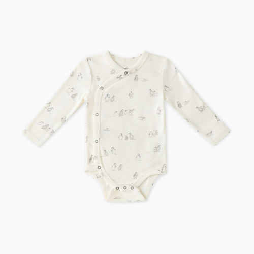 Pehr Long Sleeve Wrap Front One-Piece - Happy Huddle, 6-12 M