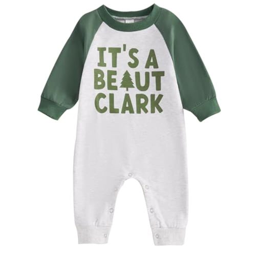 FIOMVA My First Christmas Baby Boy Girl Outfit Infant One Piece Jumpsuit Newborn Christmas Romper Fall Winter Clothes