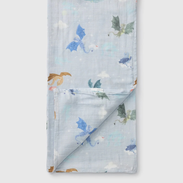 Baby Swaddle in Tanboocel® Bamboo Viscose - Magical Dragons