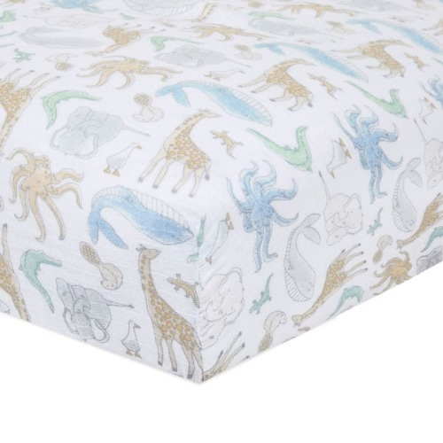 Natural History Cotton Muslin Crib Sheets | aden + anais