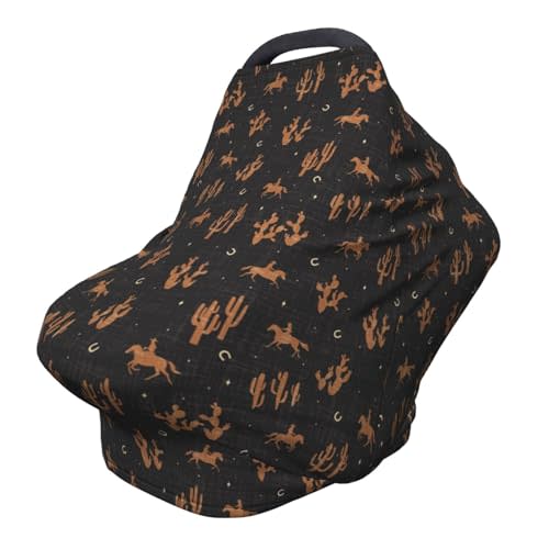 Western Car Seat Canopy, Baby Breastfeeding Cover, Multi Use Baby Stroller and Carseat Cover, Boys and Girls Shower Gifts