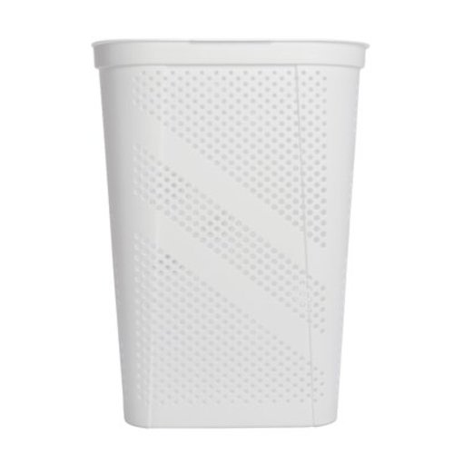 Mainstays 24" Plastic Hinged-Lid Rectangle Laundry Hamper, All Ages, White