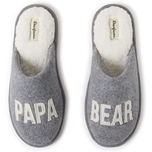 Dearfoams Men's Christmas Gifts for Dad Father Grandpa Matching Family Pajama Papa Bear Slipper
