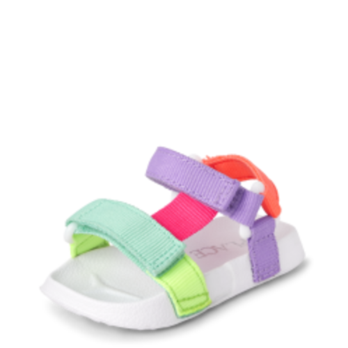 Baby Girls Colorblock Webbed Sandals - Pink