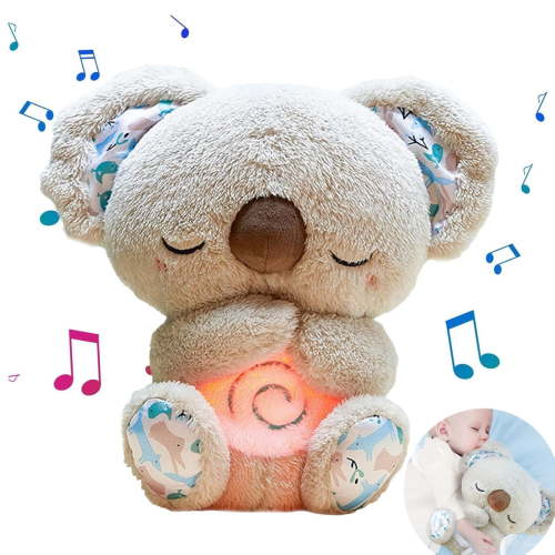 The Relief Koala, Anxietys Relief Koala Breathing, Breathing Otters Sleep Buddy for Adults, Sleeping Koala Plush Breathing, Calming Koala, Gray
