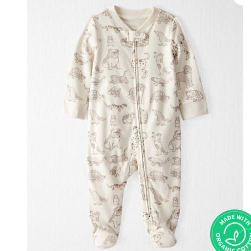Blue Creek Baby Organic Cotton Sleeper Pyjamas in Blue | Carter’s Oshkosh Canada