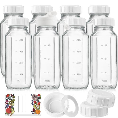 16 Oz Glass Bottle With Scale Mark and Free Pour Spout (8 ct)