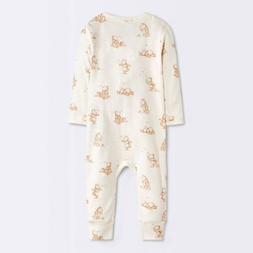 Baby 2pc Winnie The Pooh Long Sleeve Romper and Toy Gift Set - Cloud Island™ Cream 3-6M