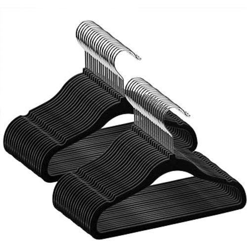GoodtoU Kids Hangers Black Baby Hangers Velvet Non Slip Infant Toddler Hangers 50 Pack Baby Clothes Hangers for Closet