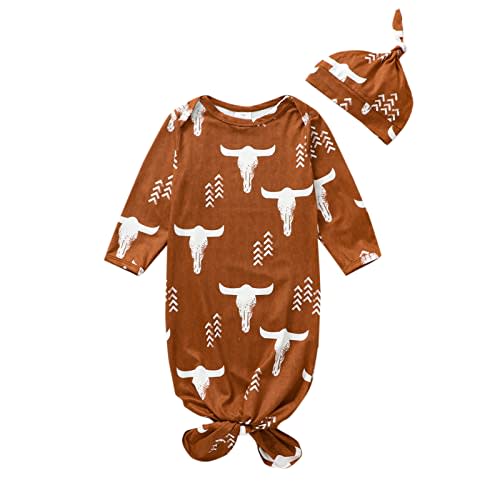 CIYCUIT Knotted Baby Gowns Newborn Coming Home from Hospital Outfit