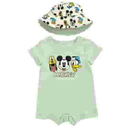 Disney Mickey Mouse Donald Duck Pluto Infant Baby Boys Romper and Hat Newborn to Infant