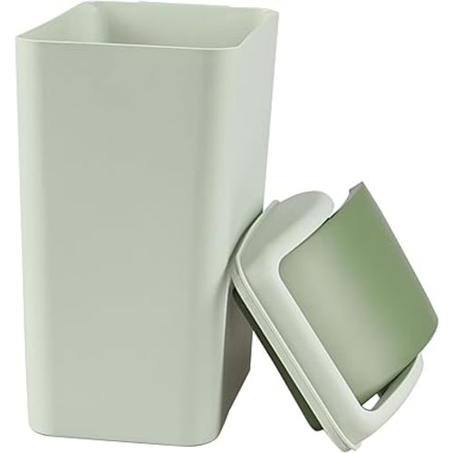 4.5 Gallon Trash Can with Swing Lid, Plastic Swing Top Trash Can (Green)
