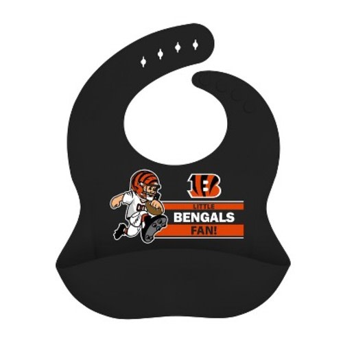 BabyFanatic Officially Licensed Unisex Silicone Baby Bib - NFL Cincinnati Bengals