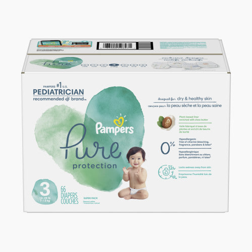 Pampers Pure Protection Disposable Diapers, Super Pack - Size 3, 66 Count