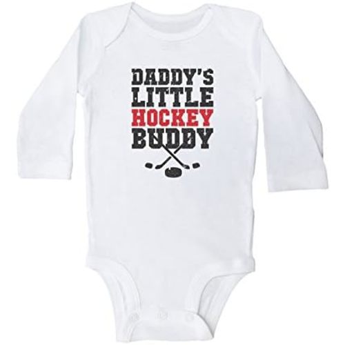 Baffle Funny DADDY'S LITTLE HOCKEY BUDDY Unisex Baby Onesie - Hockey Gifts For New Dad Infant Onesie