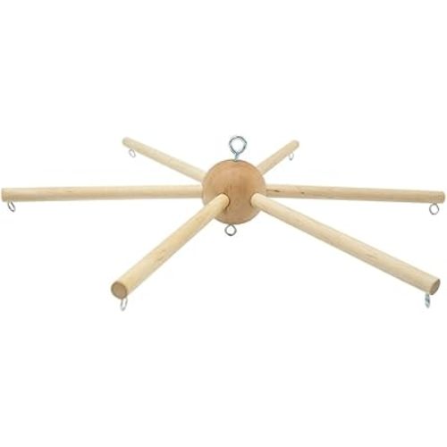 Wooden Mobile Frame Kit Natural Wood Bed Bell Wind Chimes Baby Crib Hanger Frame Baby Bedroom Ceiling Mobiles Toy Decoration Newborn Gift (Style A)