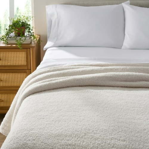 Better Homes & Gardens Cozy Knit Blanket, Off-White, Full/Queen