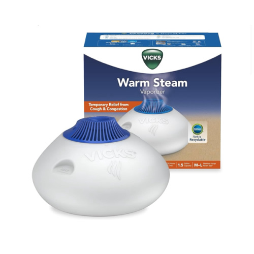 Vicks Warm Steam Vaporizer, Small to Medium Rooms, 1.5 Gallon Tank – Warm Mist Humidifier for Baby and Kids Rooms with Night Light, Works with Vicks VapoPads and VapoSteam