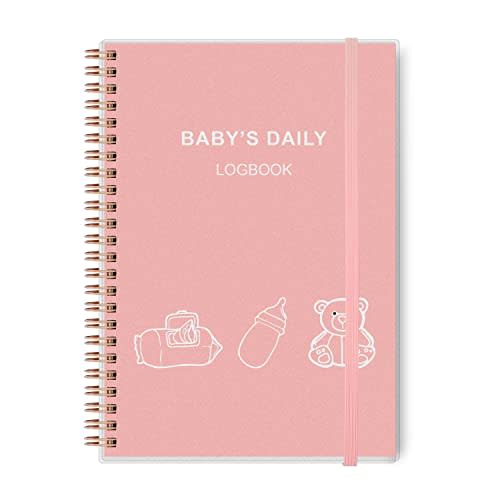 Baby's Daily Log Book - A5 Baby Care planner for Newborns, Schedule for Tracking Newborn's Daily Routine, 152 Easy to Fill Pages Track and Monitor Nursing, Sleep, Feeding, Diapers, Pumping - Pink