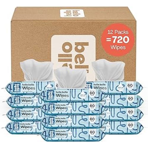 Hello Bello Extra Gentle Unscented Baby Wipes - Made with 99% Water and Aloe for Babies and Kids - 720 Count