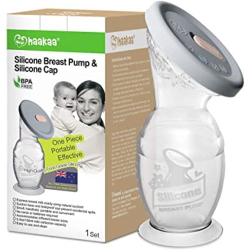 haakaa Silicone Breast Pump & Silicone Cap 5oz/150ml