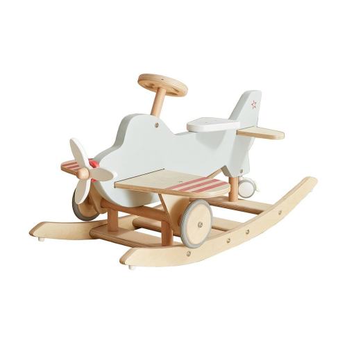 Wonder & Wise By Asweets Wood Airplane 2-in-1 Rocker & Ride-On